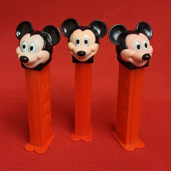 Vintage Mickey Mouse Pink Face Pez Dispensers Set of 3 - Picture 8 of 14